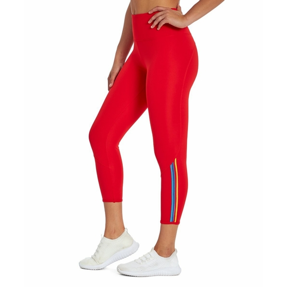 Bally Total Fitness Pants - Bally Total Fitness Mid-Calf Capri Legging Red L